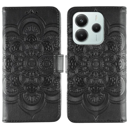 Sun Mandala Embossing Pattern Phone Leather Case, For Redmi Note14 4G 163.25mm, For Redmi Note 14 5G, For Xiaomi Redmi A3