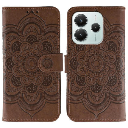 Sun Mandala Embossing Pattern Phone Leather Case, For Redmi Note14 4G 163.25mm, For Redmi Note 14 5G, For Xiaomi Redmi A3
