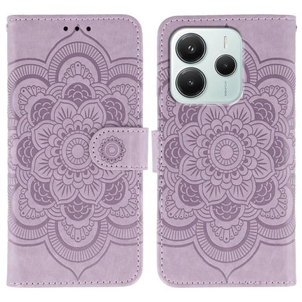 Sun Mandala Embossing Pattern Phone Leather Case, For Redmi Note14 4G 163.25mm, For Redmi Note 14 5G, For Xiaomi Redmi A3