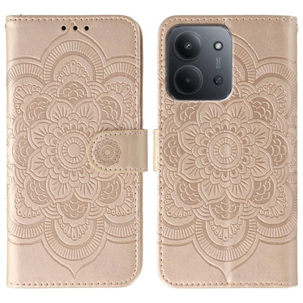 Sun Mandala Embossing Pattern Phone Leather Case, For Redmi 15C 5G / 4G Global 171mm, For Redmi Turbo 4 Pro 5G / Poco F7, For Redmi A5 4G 173.3mm