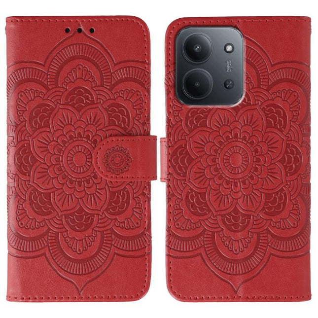 Sun Mandala Embossing Pattern Phone Leather Case, For Redmi 15C 5G / 4G EU 173mm, For Redmi 15 5G Global / 15 4G SEA, For Redmi 15 5G / 4G EU 171mm