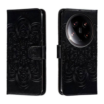 Sun Mandala Embossing Pattern Phone Leather Case, For Xiaomi 14 Ultra