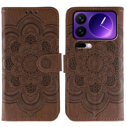Sun Mandala Embossing Pattern Phone Leather Case, For Xiaomi 17 Pro, For Xiaomi 17, For Xiaomi 15T Pro 5G