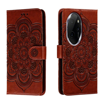 Sun Mandala Embossing Pattern Phone Leather Case, For Honor 100 Pro, For Honor 100, For Honor X50i+