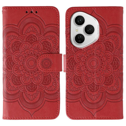 Sun Mandala Embossing Pattern Phone Leather Case, For Honor X5c Plus, For Honor X6c 4G, For Honor 400 Pro Global 160.8mm