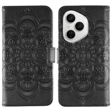 Sun Mandala Embossing Pattern Phone Leather Case, For Honor X5c Plus, For Honor X6c 4G, For Honor 400 Pro Global 160.8mm