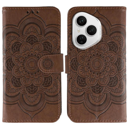 Sun Mandala Embossing Pattern Phone Leather Case, For Honor X5c Plus, For Honor X6c 4G, For Honor 400 Pro Global 160.8mm