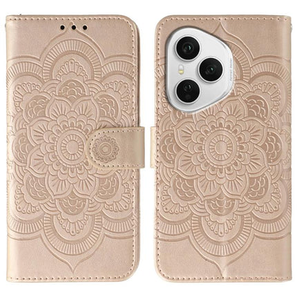 Sun Mandala Embossing Pattern Phone Leather Case, For Honor X5c Plus, For Honor X6c 4G, For Honor 400 Pro Global 160.8mm