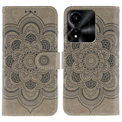 Sun Mandala Embossing Pattern Phone Leather Case, For Honor X5c Plus, For Honor X6c 4G, For Honor 400 Pro Global 160.8mm