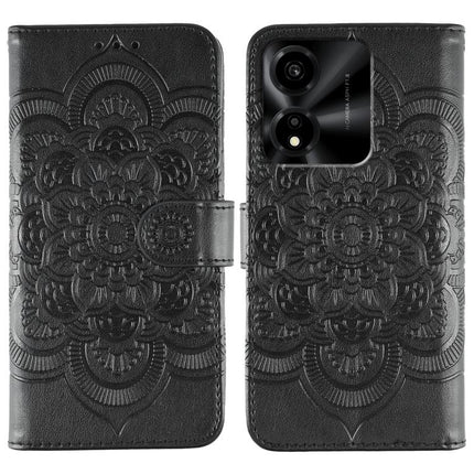 Sun Mandala Embossing Pattern Phone Leather Case, For Honor X5c Plus, For Honor X6c 4G, For Honor 400 Pro Global 160.8mm