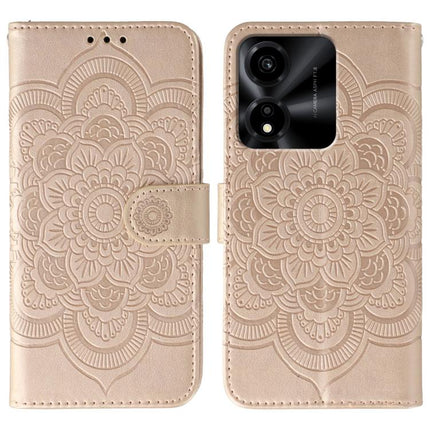 Sun Mandala Embossing Pattern Phone Leather Case, For Honor X5c Plus, For Honor X6c 4G, For Honor 400 Pro Global 160.8mm