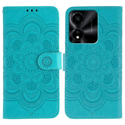 Sun Mandala Embossing Pattern Phone Leather Case, For Honor X5c Plus, For Honor X6c 4G, For Honor 400 Pro Global 160.8mm