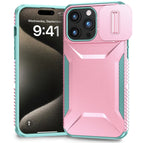 For iPhone 15 Pro / Pink + Grey Green