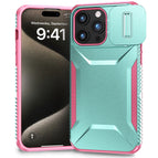 For iPhone 15 Pro / Grey Green + Pink