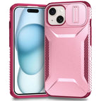 For iPhone 15 Plus / Pink + Rose Red