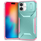 For iPhone 16 Plus / Grey Green + Pink
