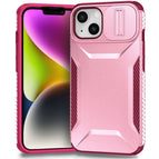 For iPhone 14 / 13 / Pink + Rose Red