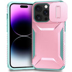 For iPhone 14 Pro / Pink + Grey Green