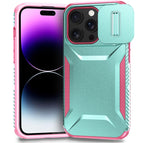 For iPhone 14 Pro / Grey Green + Pink