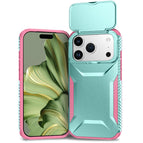 For iPhone 17 Pro / Pink + Grey Green