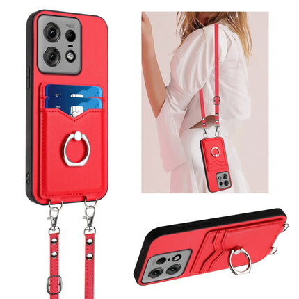 R20 Crossbody Rope Ring Card Holder Phone Case, For Motorola Edge 50 Pro EU Edition, For Motorola Moto G 5G 2024, For Motorola Moto G Play 2024 5G, For Motorola Moto G Stylus 5G 2024