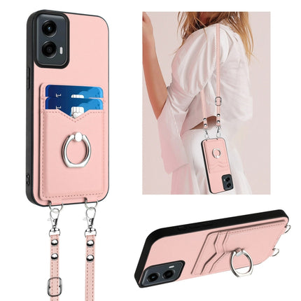 R20 Crossbody Rope Ring Card Holder Phone Case, For Motorola Edge 50 Pro EU Edition, For Motorola Moto G 5G 2024, For Motorola Moto G Play 2024 5G, For Motorola Moto G Stylus 5G 2024