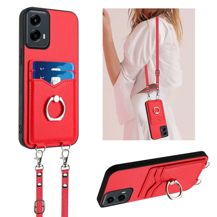 R20 Crossbody Rope Ring Card Holder Phone Case, For Motorola Edge 50 Pro EU Edition, For Motorola Moto G 5G 2024, For Motorola Moto G Play 2024 5G, For Motorola Moto G Stylus 5G 2024