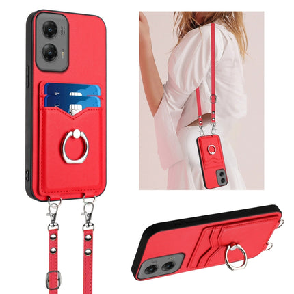R20 Crossbody Rope Ring Card Holder Phone Case, For Motorola Edge 50 Pro EU Edition, For Motorola Moto G 5G 2024, For Motorola Moto G Play 2024 5G, For Motorola Moto G Stylus 5G 2024