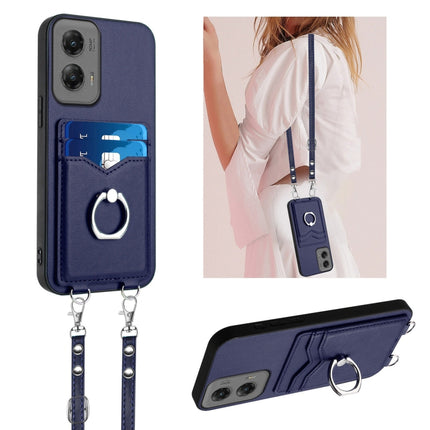 R20 Crossbody Rope Ring Card Holder Phone Case, For Motorola Edge 50 Pro EU Edition, For Motorola Moto G 5G 2024, For Motorola Moto G Play 2024 5G, For Motorola Moto G Stylus 5G 2024