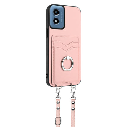 R20 Crossbody Rope Ring Card Holder Phone Case, For Motorola Moto G Play 2024 4G, For Motorola Moto G Power 5G 2024
