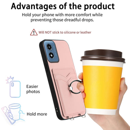 R20 Crossbody Rope Ring Card Holder Phone Case, For Motorola Moto G Play 2024 4G, For Motorola Moto G Power 5G 2024