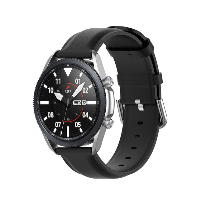 Round Tail Leather Strap, Size: Free Size 22mm, For Galaxy Watch 3 45mm