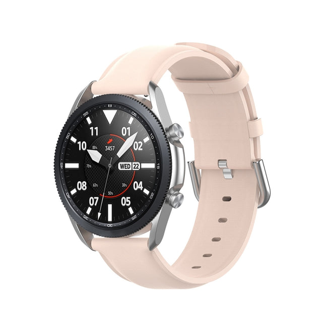 Round Tail Leather Strap, Size: Free Size 22mm, For Galaxy Watch 3 45mm