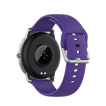 Silicone Solid Color Silver Buckle Strap, Size: 22mm, For Xiaomi Haylou Solar LS05