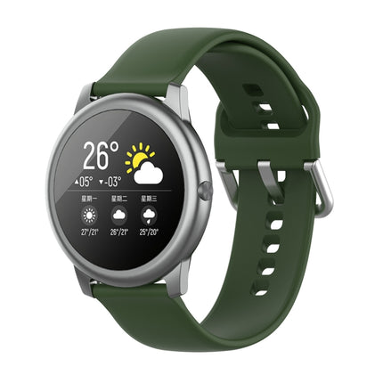 Silicone Solid Color Silver Buckle Strap, Size: 22mm, For Xiaomi Haylou Solar LS05