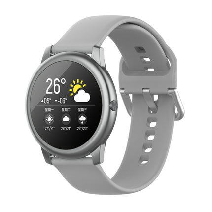 Silicone Solid Color Silver Buckle Strap, Size: 22mm, For Xiaomi Haylou Solar LS05