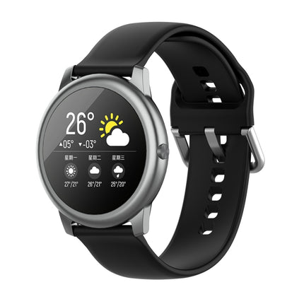 Silicone Solid Color Silver Buckle Strap, Size: 22mm, For Xiaomi Haylou Solar LS05
