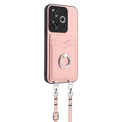 R20 Crossbody Rope Ring Card Holder Phone Case, For Xiaomi Redmi Turbo 3, For Xiaomi Redmi A3 4G Global, For Xiaomi Redmi Note 13 Pro 4G Global, For Xiaomi Redmi Note 13 4G Global