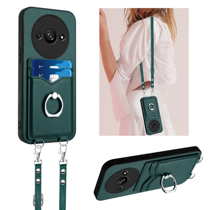 R20 Crossbody Rope Ring Card Holder Phone Case, For Xiaomi Redmi Turbo 3, For Xiaomi Redmi A3 4G Global, For Xiaomi Redmi Note 13 Pro 4G Global, For Xiaomi Redmi Note 13 4G Global
