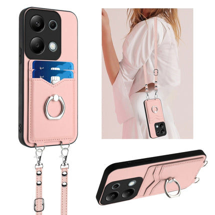 R20 Crossbody Rope Ring Card Holder Phone Case, For Xiaomi Redmi Turbo 3, For Xiaomi Redmi A3 4G Global, For Xiaomi Redmi Note 13 Pro 4G Global, For Xiaomi Redmi Note 13 4G Global