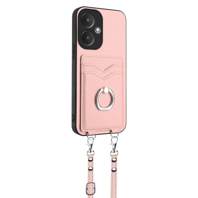 R20 Crossbody Rope Ring Card Holder Phone Case, For Xiaomi Redmi 13C 5G / 13R, For Xiaomi Redmi Note 13 Pro 5G, For Xiaomi Redmi 13C 4G Global, For Xiaomi Redmi Note 13 5G