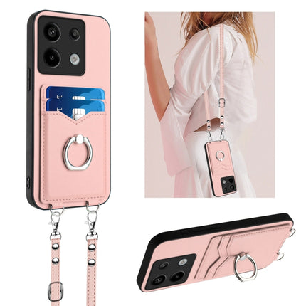 R20 Crossbody Rope Ring Card Holder Phone Case, For Xiaomi Redmi 13C 5G / 13R, For Xiaomi Redmi Note 13 Pro 5G, For Xiaomi Redmi 13C 4G Global, For Xiaomi Redmi Note 13 5G