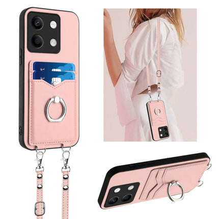 R20 Crossbody Rope Ring Card Holder Phone Case, For Xiaomi Redmi 13C 5G / 13R, For Xiaomi Redmi Note 13 Pro 5G, For Xiaomi Redmi 13C 4G Global, For Xiaomi Redmi Note 13 5G