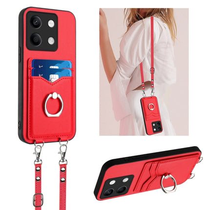 R20 Crossbody Rope Ring Card Holder Phone Case, For Xiaomi Redmi 13C 5G / 13R, For Xiaomi Redmi Note 13 Pro 5G, For Xiaomi Redmi 13C 4G Global, For Xiaomi Redmi Note 13 5G