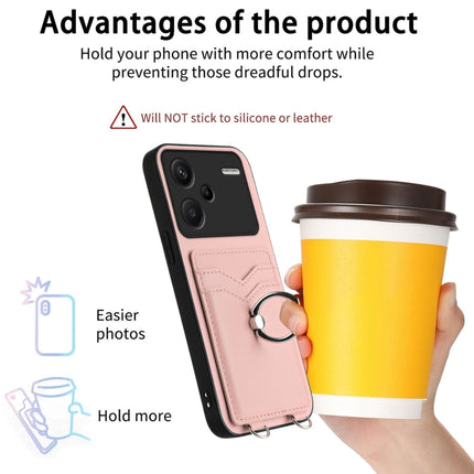 R20 Crossbody Rope Ring Card Holder Phone Case, For Xiaomi Redmi Note 13 Pro+, For Xiaomi Redmi 12 4G Global, For Xiaomi Redmi K60 / K60 Pro, For Xiaomi Redmi K60 Champion Edition