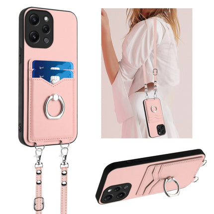 R20 Crossbody Rope Ring Card Holder Phone Case, For Xiaomi Redmi Note 13 Pro+, For Xiaomi Redmi 12 4G Global, For Xiaomi Redmi K60 / K60 Pro, For Xiaomi Redmi K60 Champion Edition