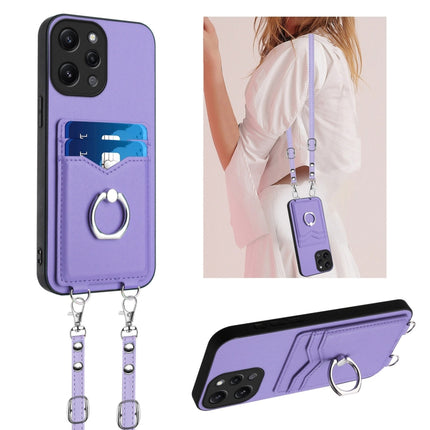 R20 Crossbody Rope Ring Card Holder Phone Case, For Xiaomi Redmi Note 13 Pro+, For Xiaomi Redmi 12 4G Global, For Xiaomi Redmi K60 / K60 Pro, For Xiaomi Redmi K60 Champion Edition