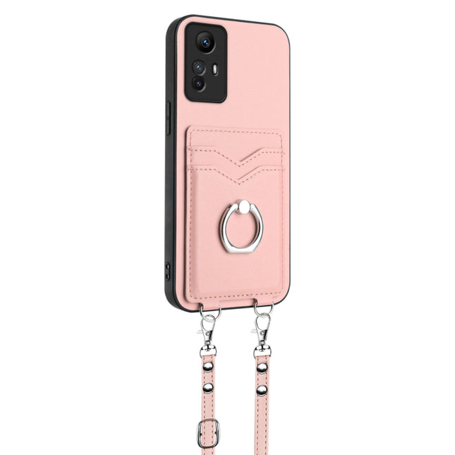 R20 Crossbody Rope Ring Card Holder Phone Case, For Xiaomi Redmi Note 12S 4G Global, For Xiaomi Redmi Note 12 4G Global, For Xiaomi Redmi Note 12 Turbo, For Xiaomi Redmi Note 12 Pro+ 5G
