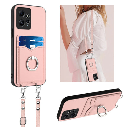 R20 Crossbody Rope Ring Card Holder Phone Case, For Xiaomi Redmi Note 12S 4G Global, For Xiaomi Redmi Note 12 4G Global, For Xiaomi Redmi Note 12 Turbo, For Xiaomi Redmi Note 12 Pro+ 5G