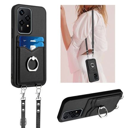 R20 Crossbody Rope Ring Card Holder Phone Case, For Honor 200 Lite Global, For Honor X8b Global, For Honor X9b / Magic6 Lite, For Honor X7b / Play 8T 5G